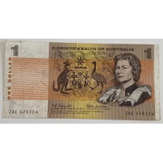 AUSTRALIA 1966 . ONE 1 DOLLAR BANKNOTE . COOMBS/WILSON . STAR NOTE